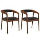 Upholstered Armchairs Set of 2 with Cozy Backrest and Padded Seat Cushion-Brown