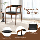 Upholstered Armchairs Set of 2 with Cozy Backrest and Padded Seat Cushion-Brown