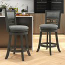 26" Counter Height Bar Chair with Wooden Frame Swivel Seat and Footrest for Pub Bar Restaurant by LJGDeals