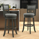 26" Counter Height Bar Chair with Wooden Frame Swivel Seat and Footrest for Pub Bar Restaurant by LJGDeals