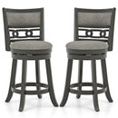 26" Counter Height Bar Chair with Wooden Frame Swivel Seat and Footrest for Pub Bar Restaurant by LJGDeals