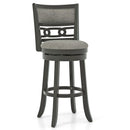 26" Counter Height Bar Chair with Wooden Frame Swivel Seat and Footrest for Pub Bar Restaurant by LJGDeals