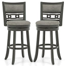 26" Counter Height Bar Chair with Wooden Frame Swivel Seat and Footrest for Pub Bar Restaurant by LJGDeals