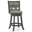 26" Counter Height Bar Chair with Wooden Frame Swivel Seat and Footrest for Pub Bar Restaurant by LJGDeals