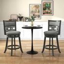 26" Counter Height Bar Chair with Wooden Frame Swivel Seat and Footrest for Pub Bar Restaurant by LJGDeals