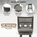 26" Counter Height Bar Chair with Wooden Frame Swivel Seat and Footrest for Pub Bar Restaurant by LJGDeals
