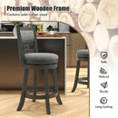 26" Counter Height Bar Chair with Wooden Frame Swivel Seat and Footrest for Pub Bar Restaurant by LJGDeals