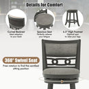 26" Counter Height Bar Chair with Wooden Frame Swivel Seat and Footrest for Pub Bar Restaurant by DirectDeals