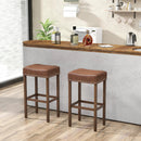 Upholstered Bar Stools Set of 2 with Footrests for Counter by LJGDeals