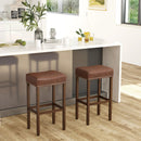 Upholstered Bar Stools Set of 2 with Footrests for Counter by LJGDeals