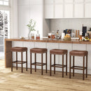 Upholstered Bar Stools Set of 2 with Footrests for Counter by DirectDeals