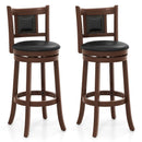 25.5 Inch/30.5 Inch Upholstered Bar Stools Set of 2 with Curved Backrest and Footrest by LJGDeals
