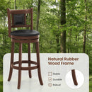 25.5 Inch/30.5 Inch Upholstered Bar Stools Set of 2 with Curved Backrest and Footrest by LJGDeals