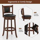 25.5 Inch/30.5 Inch Upholstered Bar Stools Set of 2 with Curved Backrest and Footrest by LJGDeals