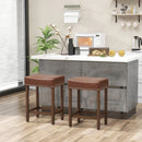 24 Inch Upholstered PU Leather Bar Stools Set of 2 by DirectDeals