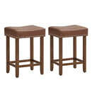 24 Inch Upholstered PU Leather Bar Stools Set of 2 by DirectDeals