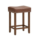 24 Inch Upholstered PU Leather Bar Stools Set of 2 by DirectDeals