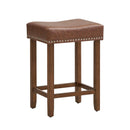 24 Inch Upholstered PU Leather Bar Stools Set of 2 by LJGDeals