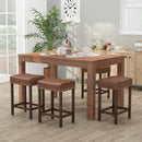 24 Inch Upholstered PU Leather Bar Stools Set of 2 by DirectDeals