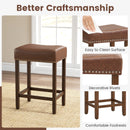 24 Inch Upholstered PU Leather Bar Stools Set of 2 by DirectDeals