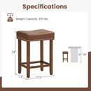 24 Inch Upholstered PU Leather Bar Stools Set of 2 by DirectDeals