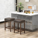 24 Inch Upholstered PU Leather Bar Stools Set of 2 by DirectDeals