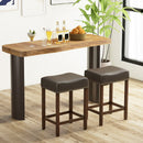 24 Inch Upholstered PU Leather Bar Stools Set of 2 by DirectDeals