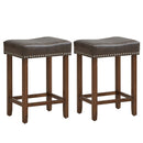 24 Inch Upholstered PU Leather Bar Stools Set of 2 by DirectDeals