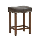 24 Inch Upholstered PU Leather Bar Stools Set of 2 by LJGDeals