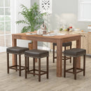 24 Inch Upholstered PU Leather Bar Stools Set of 2 by LJGDeals