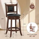 25.5 Inch/30.5 Inch Upholstered Bar Stools Set of 2 with Curved Backrest and Footrest by LJGDeals