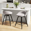 Upholstered Bar Stools Set of 2 with Footrest and Backrest by LJGDeals