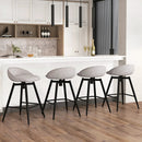 Upholstered Bar Stools Set of 2 with Footrest and Backrest by LJGDeals