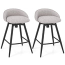Upholstered Bar Stools Set of 2 with Footrest and Backrest by LJGDeals
