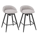 Upholstered Bar Stools Set of 2 with Footrest and Backrest by LJGDeals