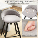 Upholstered Bar Stools Set of 2 with Footrest and Backrest by LJGDeals