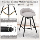 Upholstered Bar Stools Set of 2 with Footrest and Backrest by LJGDeals