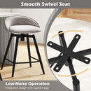 Upholstered Bar Stools Set of 2 with Footrest and Backrest-Gray
