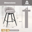 Upholstered Bar Stools Set of 2 with Footrest and Backrest by LJGDeals