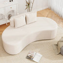 Upholstered Curved Sofa with 2 Cozy Pillows by LJGDeals