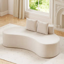 Upholstered Curved Sofa with 2 Cozy Pillows by LJGDeals