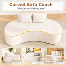 Upholstered Curved Sofa with 2 Cozy Pillows by LJGDeals