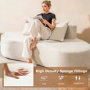 Upholstered Curved Sofa with 2 Cozy Pillows by LJGDeals