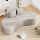 Upholstered Curved Sofa with 2 Cozy Pillows by LJGDeals