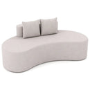 Upholstered Curved Sofa with 2 Cozy Pillows by LJGDeals