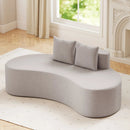 Upholstered Curved Sofa with 2 Cozy Pillows by LJGDeals