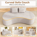 Upholstered Curved Sofa with 2 Cozy Pillows by LJGDeals