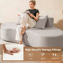Upholstered Curved Sofa with 2 Cozy Pillows by LJGDeals