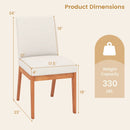 Upholstered Dining Chairs Set of 2 Kitchen Armless Side Chairs with Rubber Wood Legs-Beige by LJGDeals