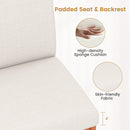Upholstered Dining Chairs Set of 2 Kitchen Armless Side Chairs with Rubber Wood Legs-Beige